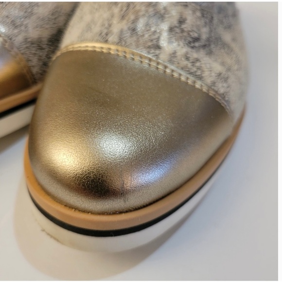 GEOX Loafers Unique Leather Taupe Metallic Exc Cond Sz EU38.5, US8 - Picture 3 of 8